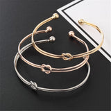 Maxbell Open Cuff Bracelet Adjustable Skinny Wire Bangle Women Jewelry Golden