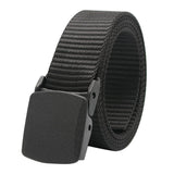 Outdoor Breathable Men Nylon Waist Belts Slide Buckle Black