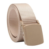 Outdoor Breathable Men Nylon Waist Belts Slide Buckle Beige