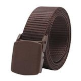 Maxbell Outdoor Breathable Men Nylon Waist Belts Slide Buckle Coffee