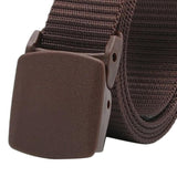 Maxbell Outdoor Breathable Men Nylon Waist Belts Slide Buckle Coffee