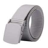 Outdoor Breathable Men Nylon Waist Belts Slide Buckle Gray