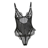 Maxbell Bodysuit Lingerie Leotard L Black