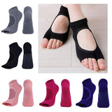 Womens Sport Gym Yoga Socks Non Slip Half Toe Sticky Grip Socks Black