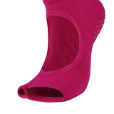 Maxbell Womens Sport Gym Yoga Socks Non Slip Half Toe Sticky Grip Socks  Rose red