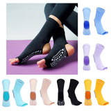 Maxbell Yoga Socks Womens Toeless Non Slip Rubber Grip Heel Barre Dance Socks Yellow