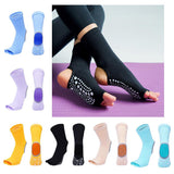 Maxbell Yoga Socks Womens Toeless Non Slip Rubber Grip Heel Barre Dance Socks Yellow