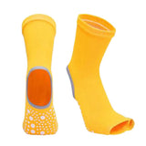 Maxbell Yoga Socks Womens Toeless Non Slip Rubber Grip Heel Barre Dance Socks Yellow