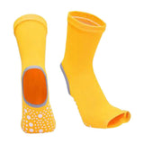 Maxbell Yoga Socks Womens Toeless Non Slip Rubber Grip Heel Barre Dance Socks Yellow