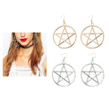 Maxbell 2 Boho Earring Five Pointed Star Ear Hoop Valentine's Day Gift Golden