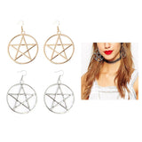 Maxbell 2 Boho Earring Five Pointed Star Ear Hoop Valentine's Day Gift Golden
