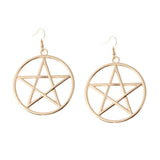Maxbell 2 Boho Earring Five Pointed Star Ear Hoop Valentine's Day Gift Golden