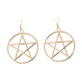 Maxbell 2 Boho Earring Five Pointed Star Ear Hoop Valentine's Day Gift Golden
