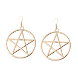 Maxbell 2 Boho Earring Five Pointed Star Ear Hoop Valentine's Day Gift Golden