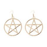 Maxbell 2 Boho Earring Five Pointed Star Ear Hoop Valentine's Day Gift Golden