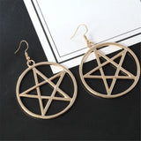 Maxbell 2 Boho Earring Five Pointed Star Ear Hoop Valentine's Day Gift Golden