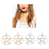 Maxbell 2 Boho Earring Five Pointed Star Ear Hoop Valentine's Day Gift Golden