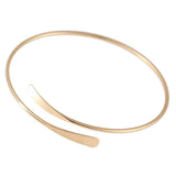 Maxbell Open Cuff Bracelet Adjustable Skinny Wire Bangle Womens Jewelry Golden