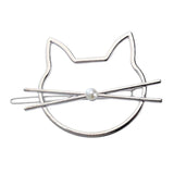 Womens Metal Creative Hollow Pearl Hair Clip Hairpin Hair Accessories Silver