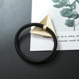 Maxbell Fashion Elastic Hair Band Rope Hair Accessories with Triangle Decor Golden