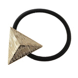 Maxbell Fashion Elastic Hair Band Rope Hair Accessories with Triangle Decor Golden