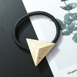 Maxbell Fashion Elastic Hair Band Rope Hair Accessories with Triangle Decor Golden