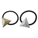 Maxbell Fashion Elastic Hair Band Rope Hair Accessories with Triangle Decor Golden