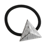 Fashion Elastic Hair Band Rope Hair Accessories with Triangle Decor Silver