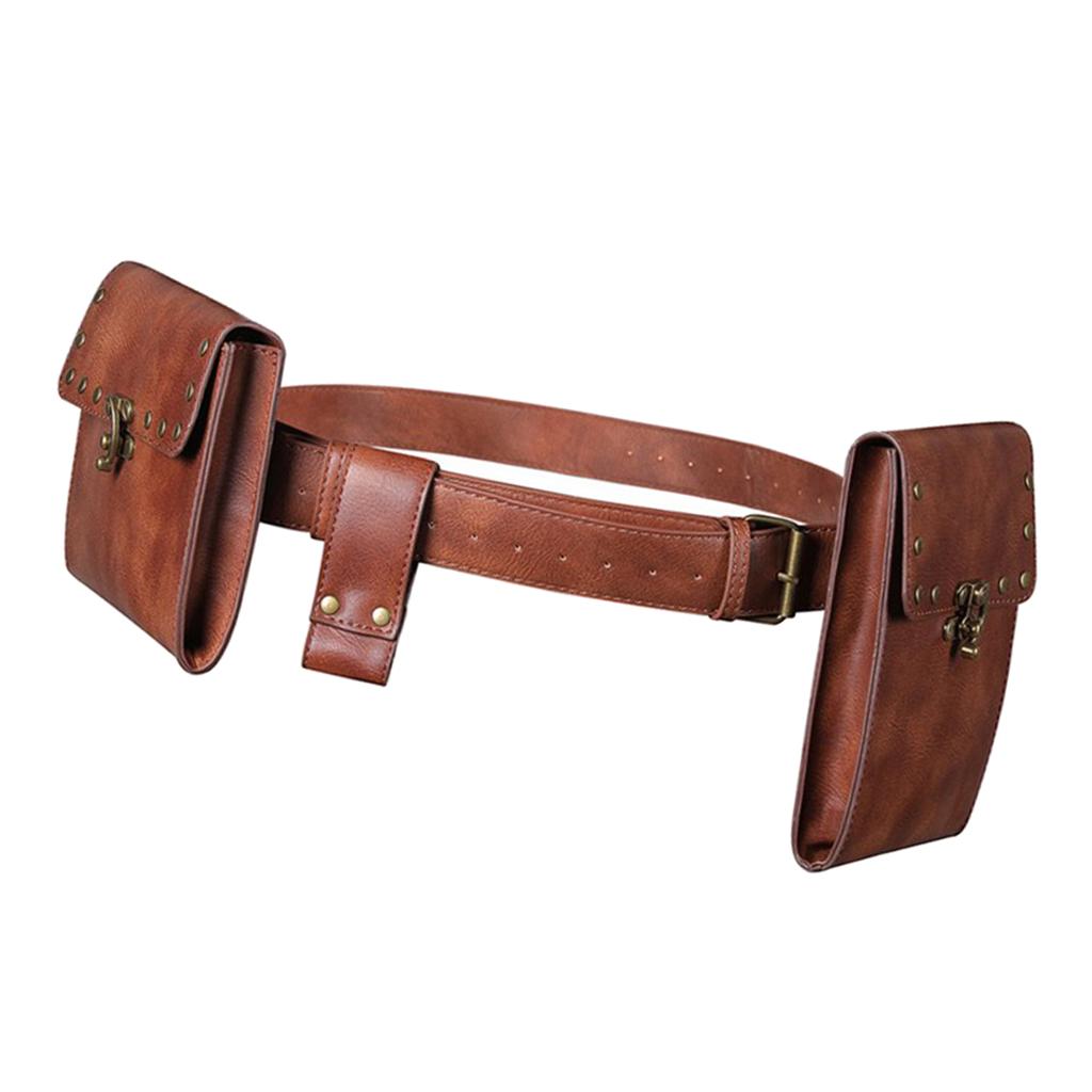 Punk retro women's one - shoulder cross - body bag Brown