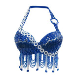 Maxbell Belly Dance Bra Tops Indian Dance Costume Performance Outfits Royal Blue L