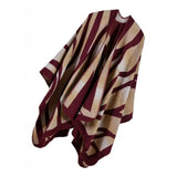 Maxbell Women Shawl Wrap Camouflage Poncho Cape Thickened Cardigan Sweater Wine Red