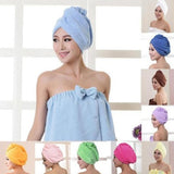 Maxbell Absorbent Twist Turban Hair Drying Towel Long Hair Wrap Sky Blue