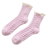 Womens Winter Thick Warm Sleep Floor Socks Soft Slipper Socks Purple