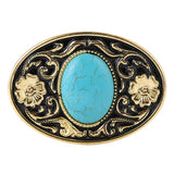 American Western Cowboy Replacement Belt Buckle for Men 9x7cm Turquoise