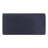 Maxbell Women's Evening Handbag Rhinestone Satin Evening Handbag Clutch Dark Blue