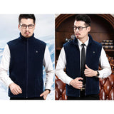 Maxbell USB Heated Vest Fleece Lightweight Charging Heating Vest Dark Blue XXL