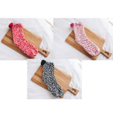 1Pair Winter Cotton Socks Coral Fleece Stockings Causal Crew Socks Blue