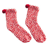 Maxbell 1Pair Winter Cotton Socks Coral Fleece Stockings Causal Crew Socks Red