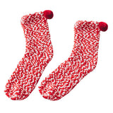 Maxbell 1Pair Winter Cotton Socks Coral Fleece Stockings Causal Crew Socks Red