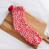 Maxbell 1Pair Winter Cotton Socks Coral Fleece Stockings Causal Crew Socks Red