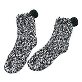 1Pair Winter Cotton Socks Coral Fleece Stockings Causal Crew Socks Black