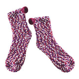 Maxbell 1Pair Winter Cotton Socks Coral Fleece Stockings Causal Crew Socks Purple