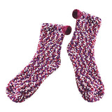 Maxbell 1Pair Winter Cotton Socks Coral Fleece Stockings Causal Crew Socks Purple