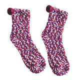 Maxbell 1Pair Winter Cotton Socks Coral Fleece Stockings Causal Crew Socks Purple