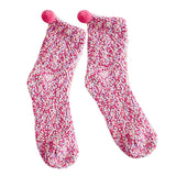 Maxbell 1Pair Winter Cotton Socks Coral Fleece Stockings Causal Crew Socks Rose Red