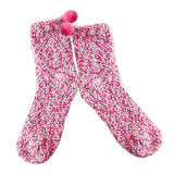 Maxbell 1Pair Winter Cotton Socks Coral Fleece Stockings Causal Crew Socks Rose Red