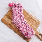 Maxbell 1Pair Winter Cotton Socks Coral Fleece Stockings Causal Crew Socks Rose Red