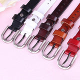 Maxbell Leather Belt with Single Prong Buckle Casual Pants Waist Belt Strap Red