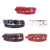 Maxbell Leather Belt with Single Prong Buckle Casual Pants Waist Belt Strap Red