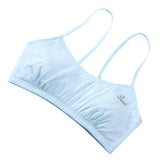 Maxbell Teen Bra Girls Soft Breathable Training Bra Vest Seamless Wireless Blue